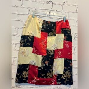 Sophie Chang Studio Silky Asian Patchwork Skirt